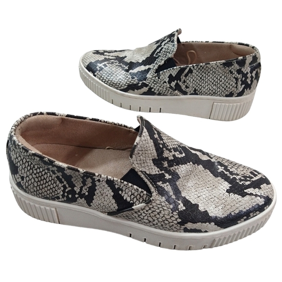 Soul Naturalizer Trisha 2 Snakeskin Tan Black Twin Gore Platform Sneakers Sporty - Picture 1 of 10
